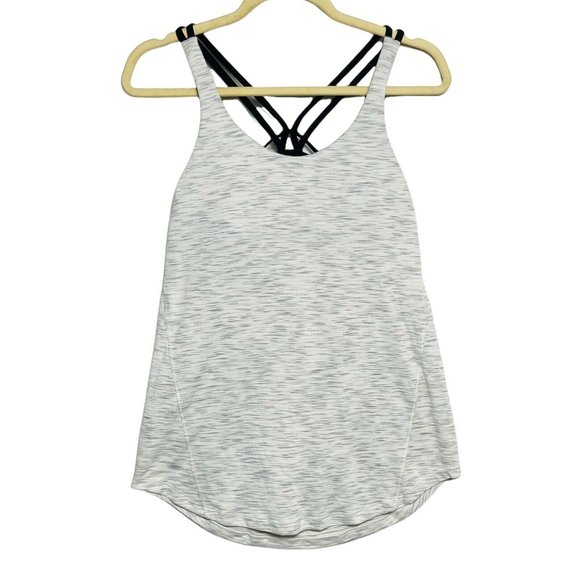lululemon athletica Tops - lululemon Women Size 6 Heather Gray White Drape Ba
